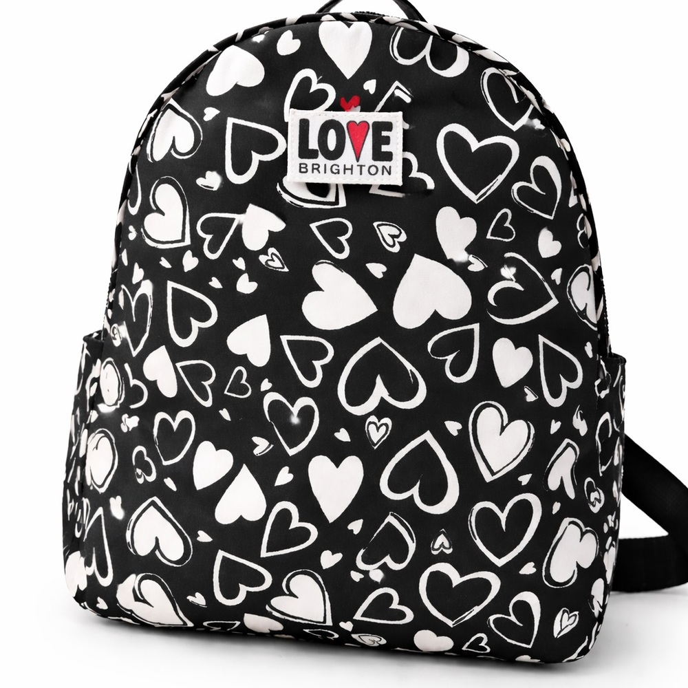 Brighton Endless Love Backpack - Black and White Hearts -NWT